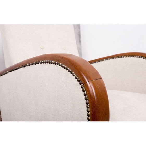Image 1 of Fauteuil hongrois en tissu - années 1940