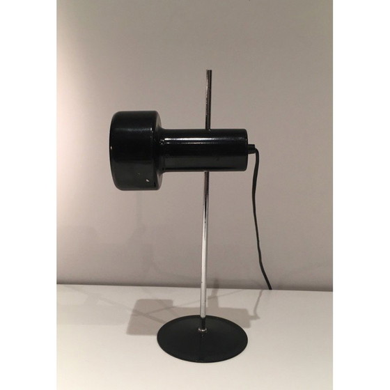 Image 1 of Lampe réglable vintage en métal laqué noir et chrome, 1970