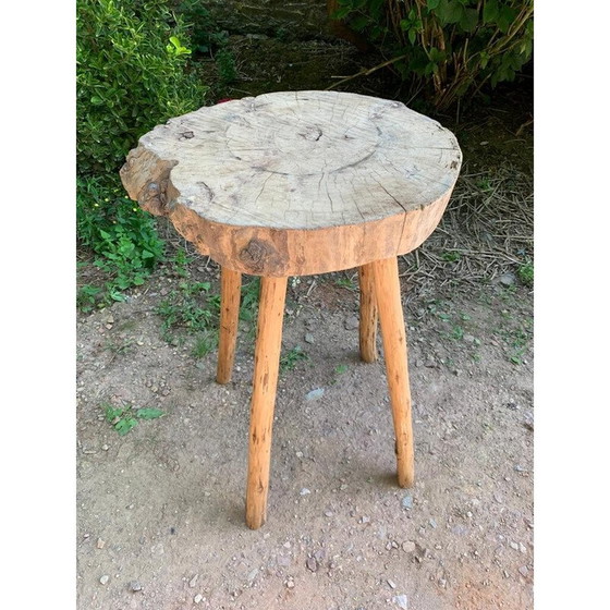 Image 1 of Table d'appoint vintage en bois massif