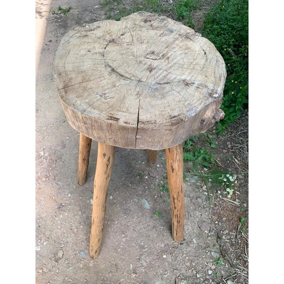 Image 1 of Table d'appoint vintage en bois massif