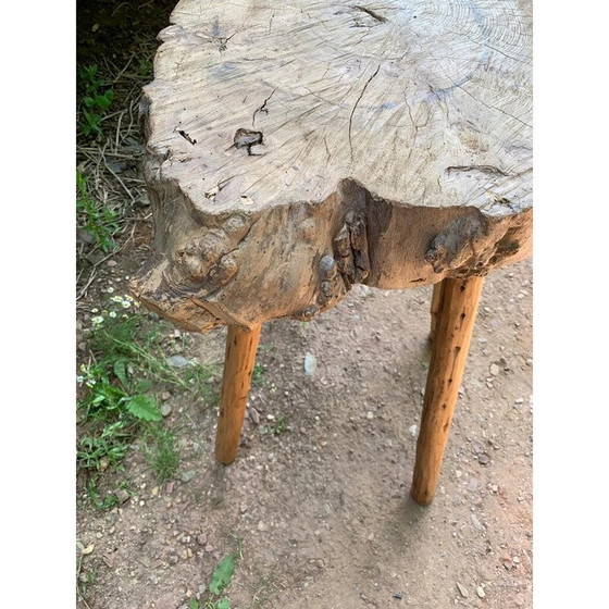 Image 1 of Table d'appoint vintage en bois massif