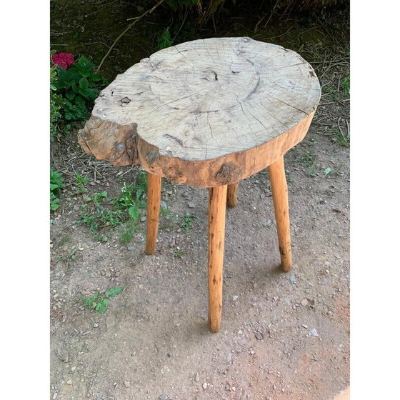 Image 1 of Table d'appoint vintage en bois massif
