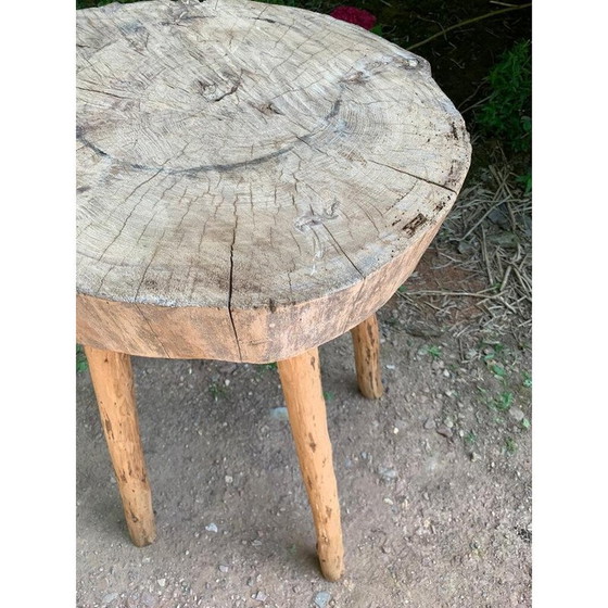 Image 1 of Table d'appoint vintage en bois massif