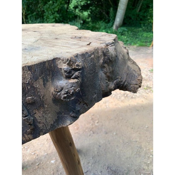 Image 1 of Table d'appoint vintage en bois massif