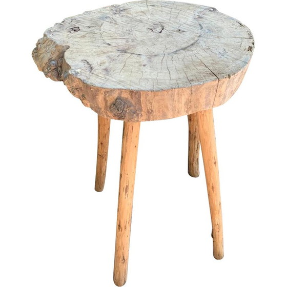 Image 1 of Table d'appoint vintage en bois massif