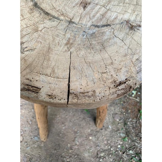 Image 1 of Table d'appoint vintage en bois massif