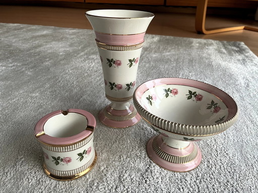 Coupe, vase et cendrier PK