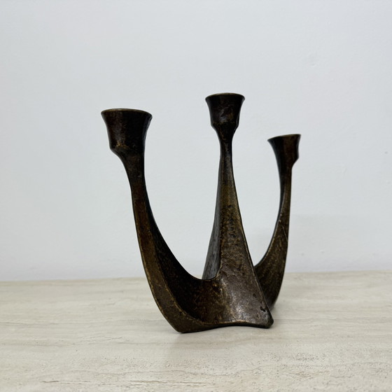 Bâton de bougie en bronze brutaliste par Horst Dalbeck , 1970S Allemagne – Bougeoirs et chandeliers (photo 7 of 10)
