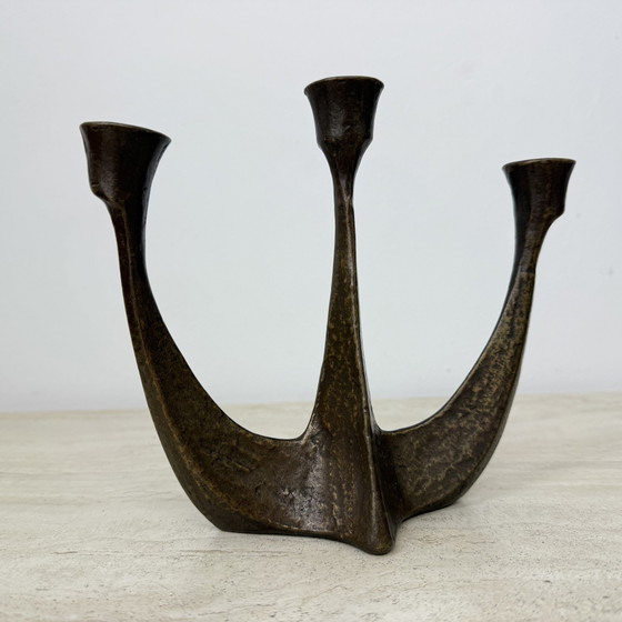Bâton de bougie en bronze brutaliste par Horst Dalbeck , 1970S Allemagne – Bougeoirs et chandeliers (photo 8 of 10)