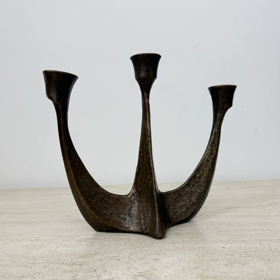 Bâton de bougie en bronze brutaliste par Horst Dalbeck , 1970S Allemagne – Bougeoirs et chandeliers (photo 9 of 10)