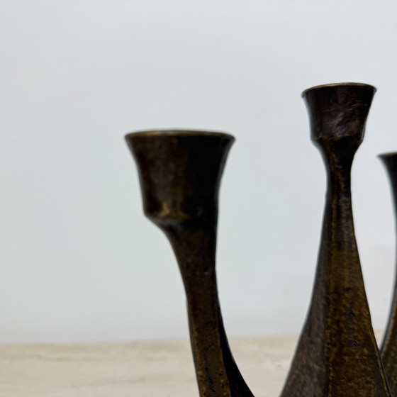 Bâton de bougie en bronze brutaliste par Horst Dalbeck , 1970S Allemagne – Bougeoirs et chandeliers (photo 5 of 10)