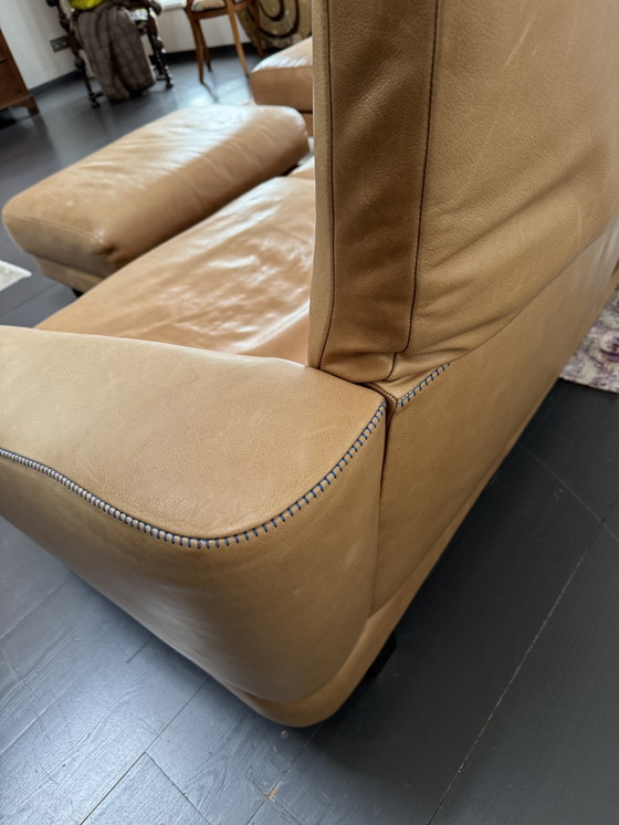 Image 1 of Banc design Durlet en cuir couleur camel