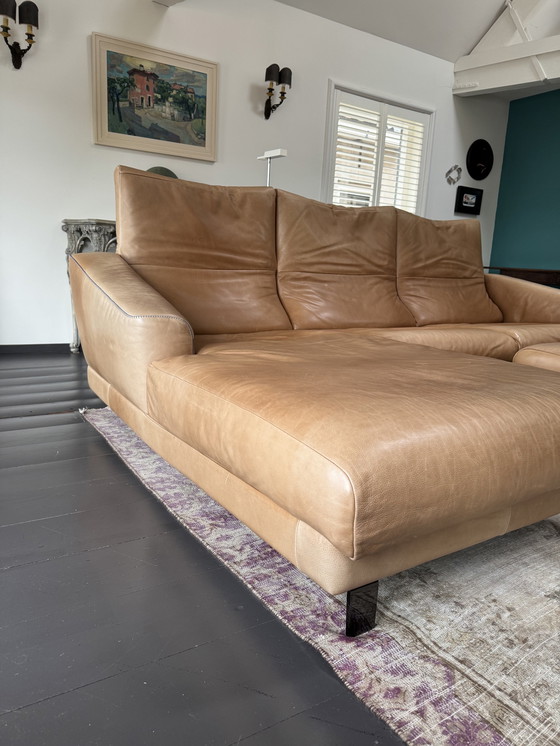 Image 1 of Banc design Durlet en cuir couleur camel