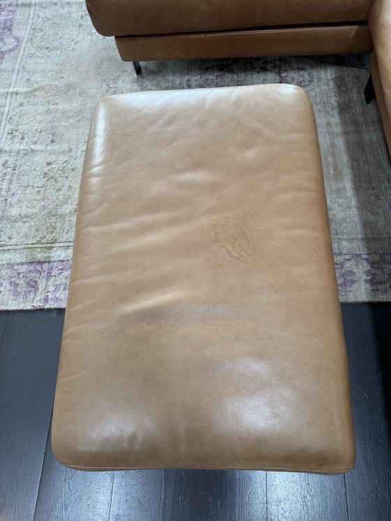 Image 1 of Banc design Durlet en cuir couleur camel