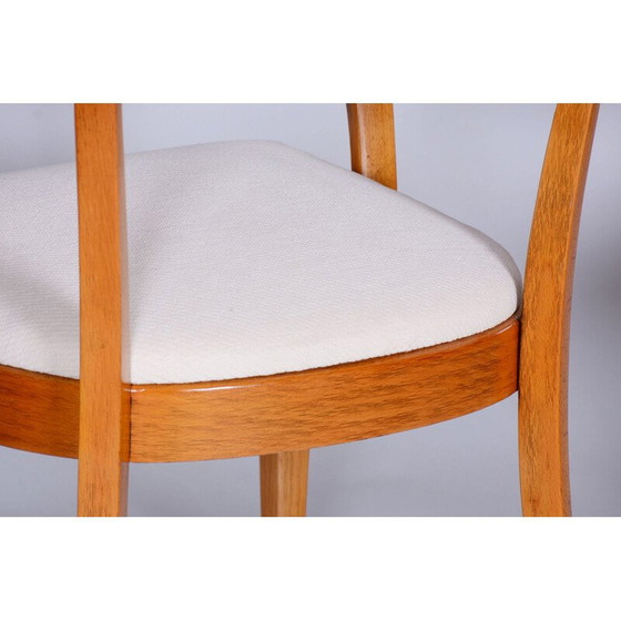 Image 1 of Paire de fauteuils Art Déco en bois de hêtre blanc par Jindrich Halabala pour Up Zavody, Tchécoslovaquie 1930