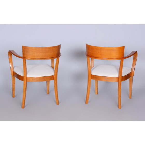 Image 1 of Paire de fauteuils Art Déco en bois de hêtre blanc par Jindrich Halabala pour Up Zavody, Tchécoslovaquie 1930