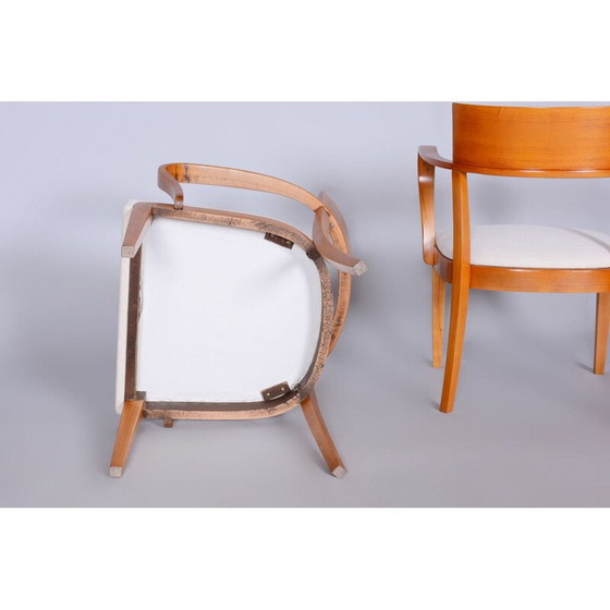 Image 1 of Paire de fauteuils Art Déco en bois de hêtre blanc par Jindrich Halabala pour Up Zavody, Tchécoslovaquie 1930