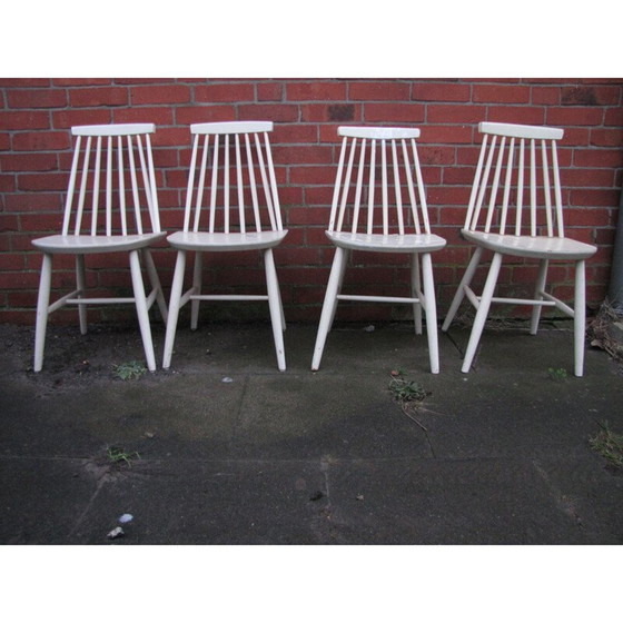 Image 1 of Ensemble de 4 chaises vintage dans le style d'Ilmari Tapiovaara