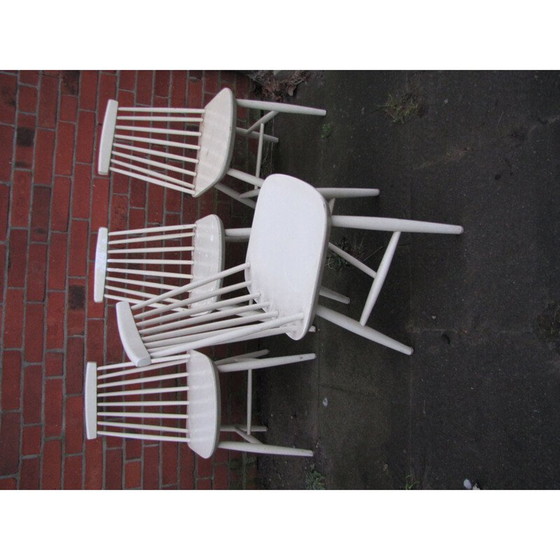 Image 1 of Ensemble de 4 chaises vintage dans le style d'Ilmari Tapiovaara
