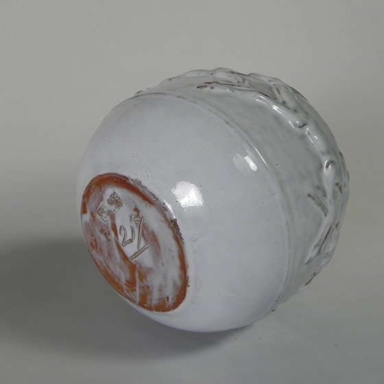 Image 1 of Vase Mobach avec cerf, modèle 217 par Bouke et Klaas Mobach, années 1960