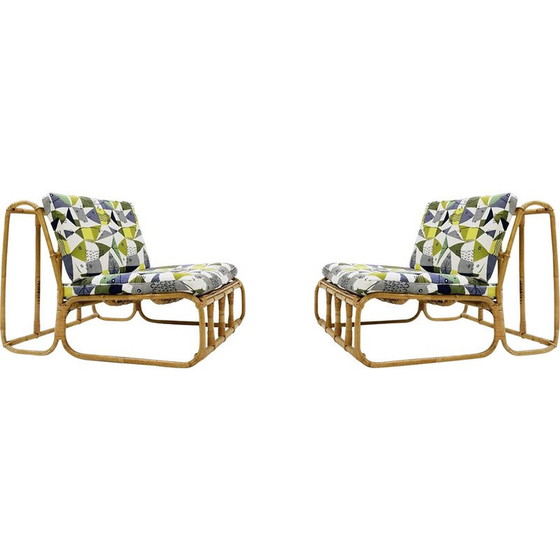Image 1 of Paire de fauteuils vintage en bambou
