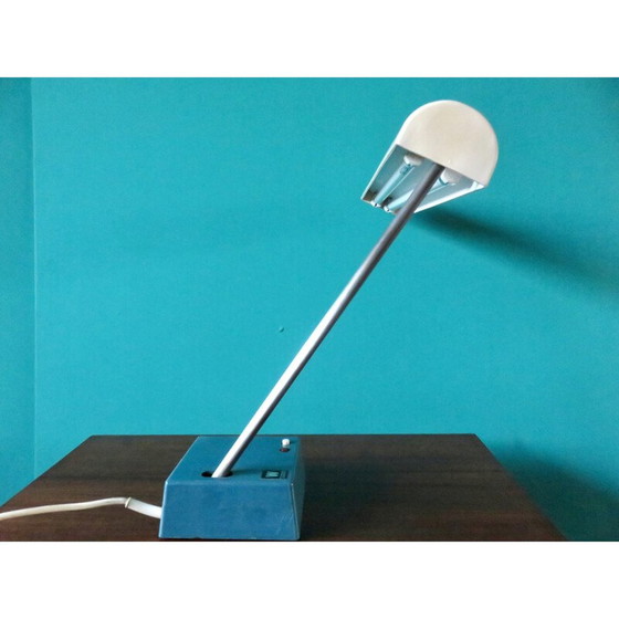 Image 1 of Lampe de bureau vintage en résine blanche de Wolfgang Tuempel