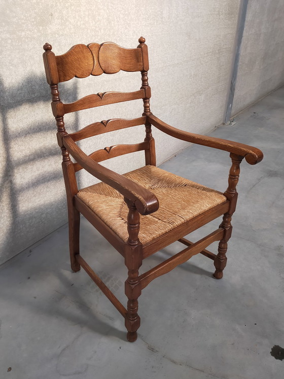 Image 1 of Fauteuil avec assise en jonc