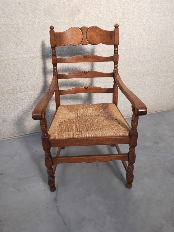 Image 1 of Fauteuil avec assise en jonc