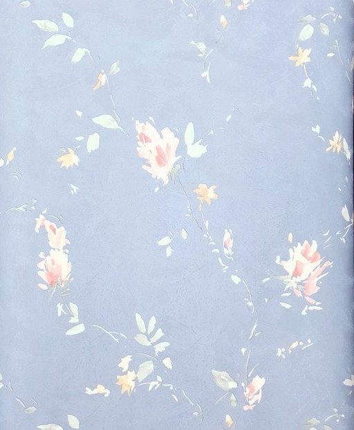 12681 Papier peint floral vintage des années 90
