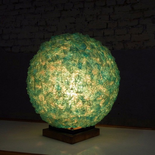 Lampe vintage en plastique et laiton, 1970