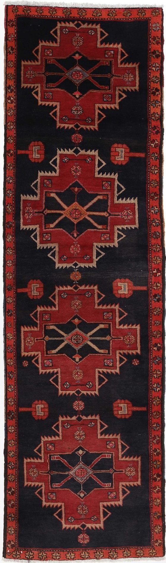 Image 1 of Tapis persan original noué à la main Ardebil Ancien 371 X 100 cm Top condition