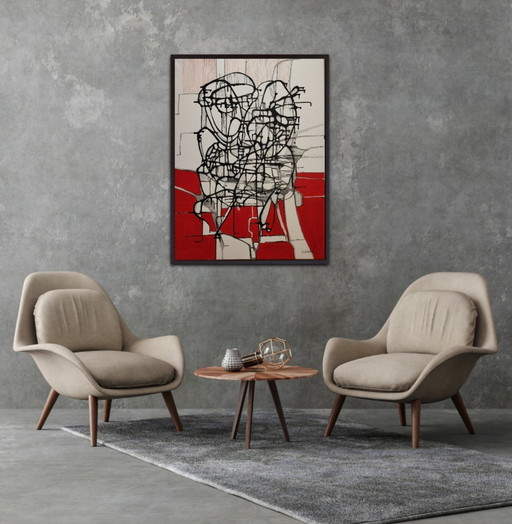 Peinture • Die Beobachter • Natia Antadze • Xxl • Art Contemporain • 2023