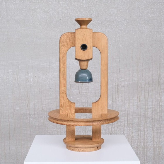 Image 1 of Suspension vintage en bois de chêne par Guillerme et Chambron, France 1960