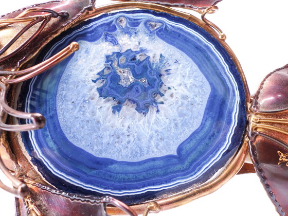 Image 1 of Lampe Brutaliste Poisson En Laiton Et Agathe Richard Faure 1980