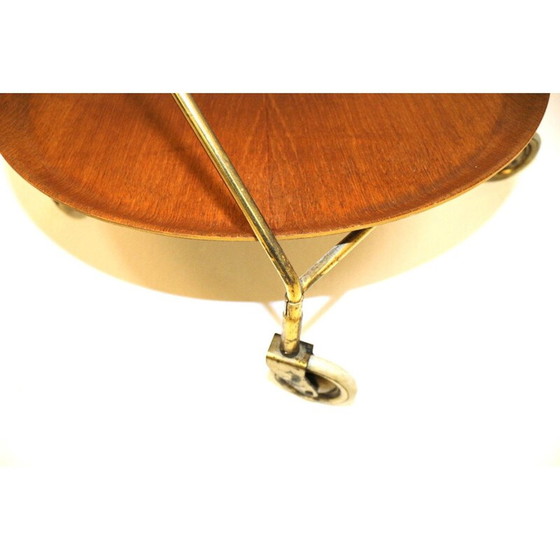 Image 1 of Buffet vintage en teck et métal sur roulettes, Suède 1960