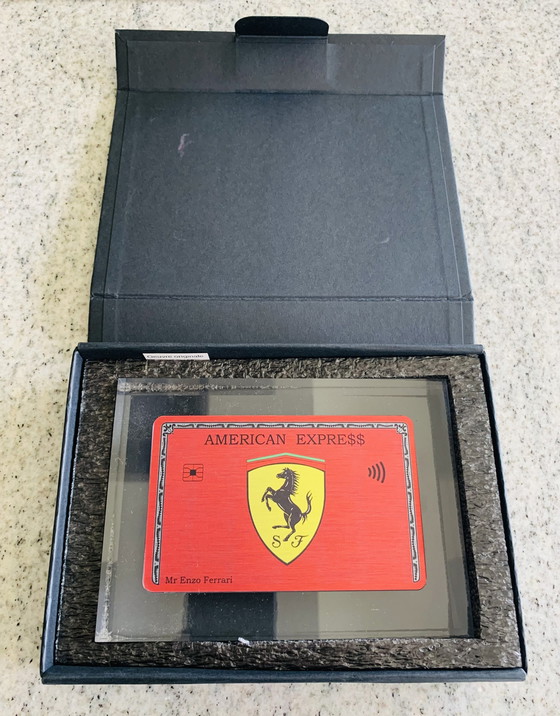 Image 1 of Carte Amex en aluminium, Ferrari. Œuvre originale Artiste N.Nathan