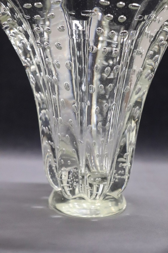 Image 1 of Vase transparent en verre de Murano, 1950S
