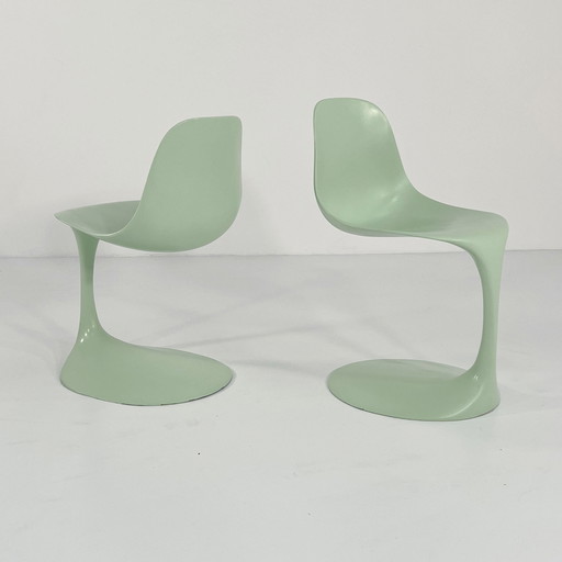 Chaise tulipe en menthe de Rudi Bonzanini pour Tecnosalotto, 1960S