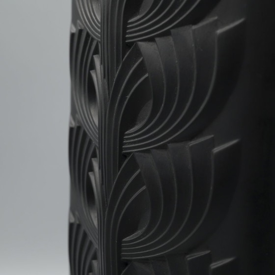 Image 1 of Rosenthal Rosemonde Nairac Porcelaine Noire Op Art Vase Duo Tree Of Life 33+26Cm