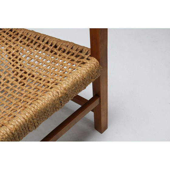 Image 1 of Fauteuil vintage en hêtre et corde 1960s