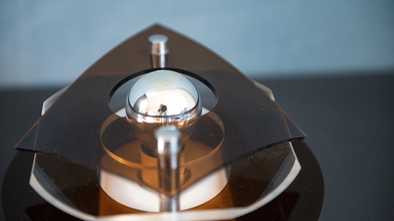 Image 1 of Lampe murale vintage en verre fumé Herda