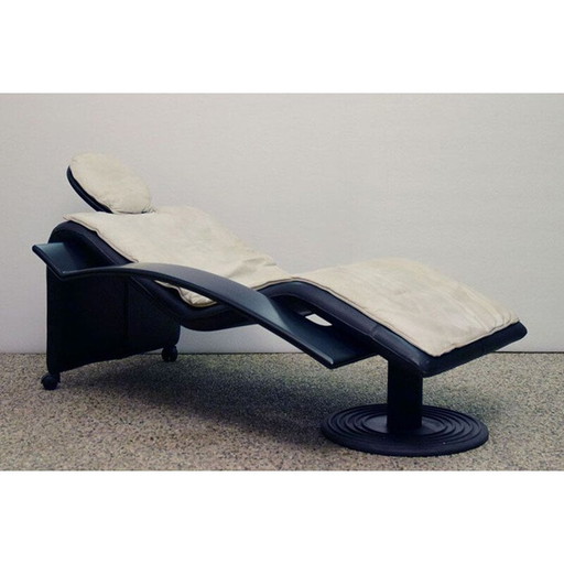 Chaise longue vintage sur roulettes Italie 1980