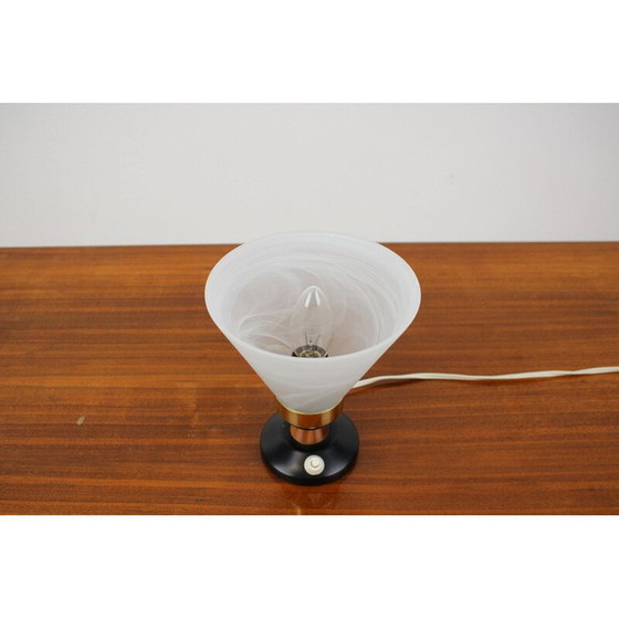 Image 1 of Lampe de table vintage en métal et verre, Allemagne 1970