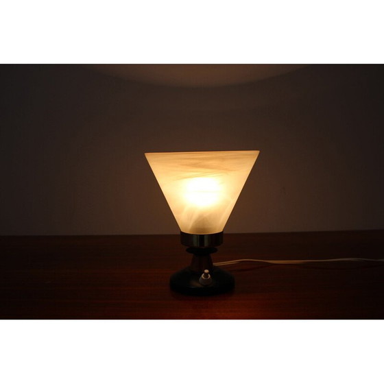 Image 1 of Lampe de table vintage en métal et verre, Allemagne 1970