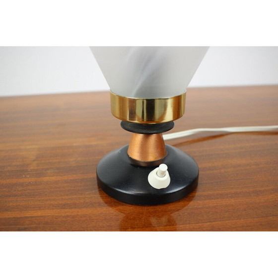 Image 1 of Lampe de table vintage en métal et verre, Allemagne 1970