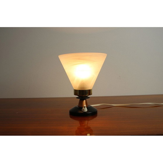 Image 1 of Lampe de table vintage en métal et verre, Allemagne 1970