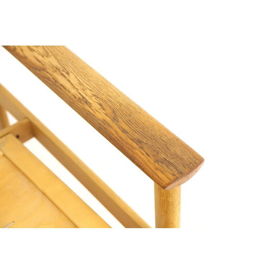 Image 1 of Canapé vintage 3 places en bois de chêne avec coussins, Suède 1970