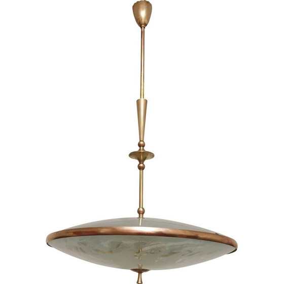Image 1 of Lampe suspendue italienne vintage par Pietro Chiesa pour Fontana Arte, 1940s