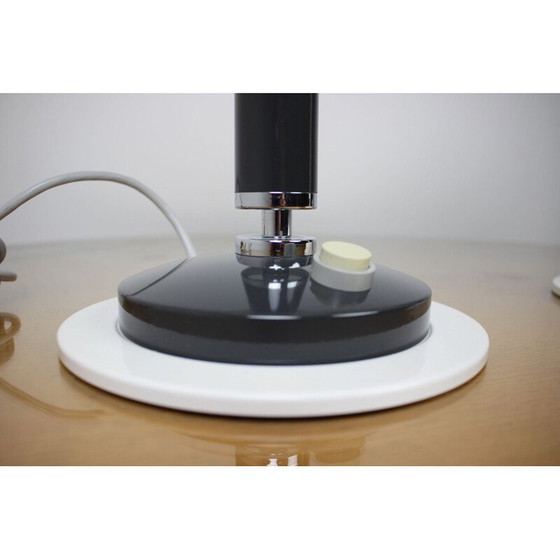 Image 1 of Paire de lampes de table vintage noir et blanc Napako, Tchécoslovaquie 1960