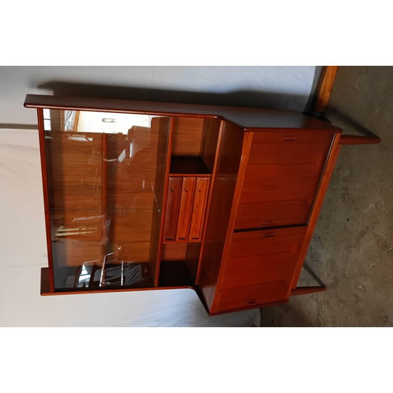 Image 1 of Secrétaire vintage en teck et verre, 1960
